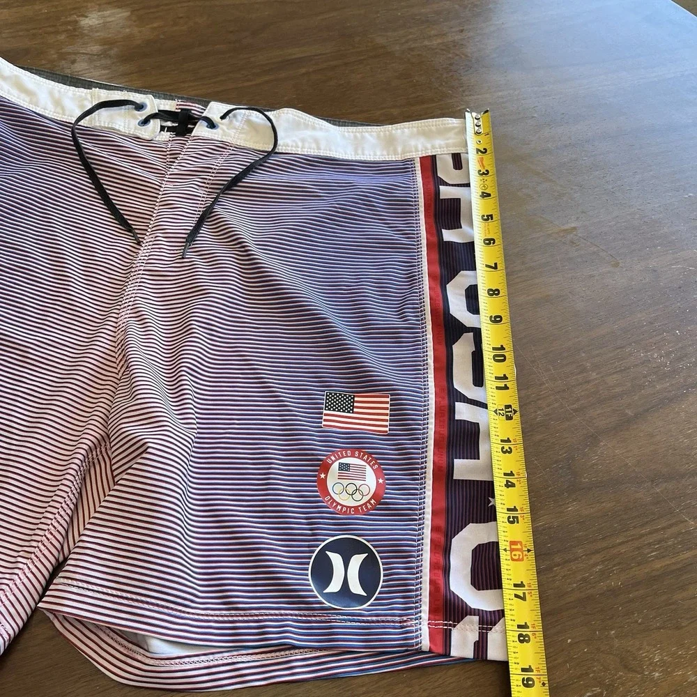 Hurley Board Shorts Mens 38 Blue USA Olympic Team Phantom Swim Trunks Quick Dry